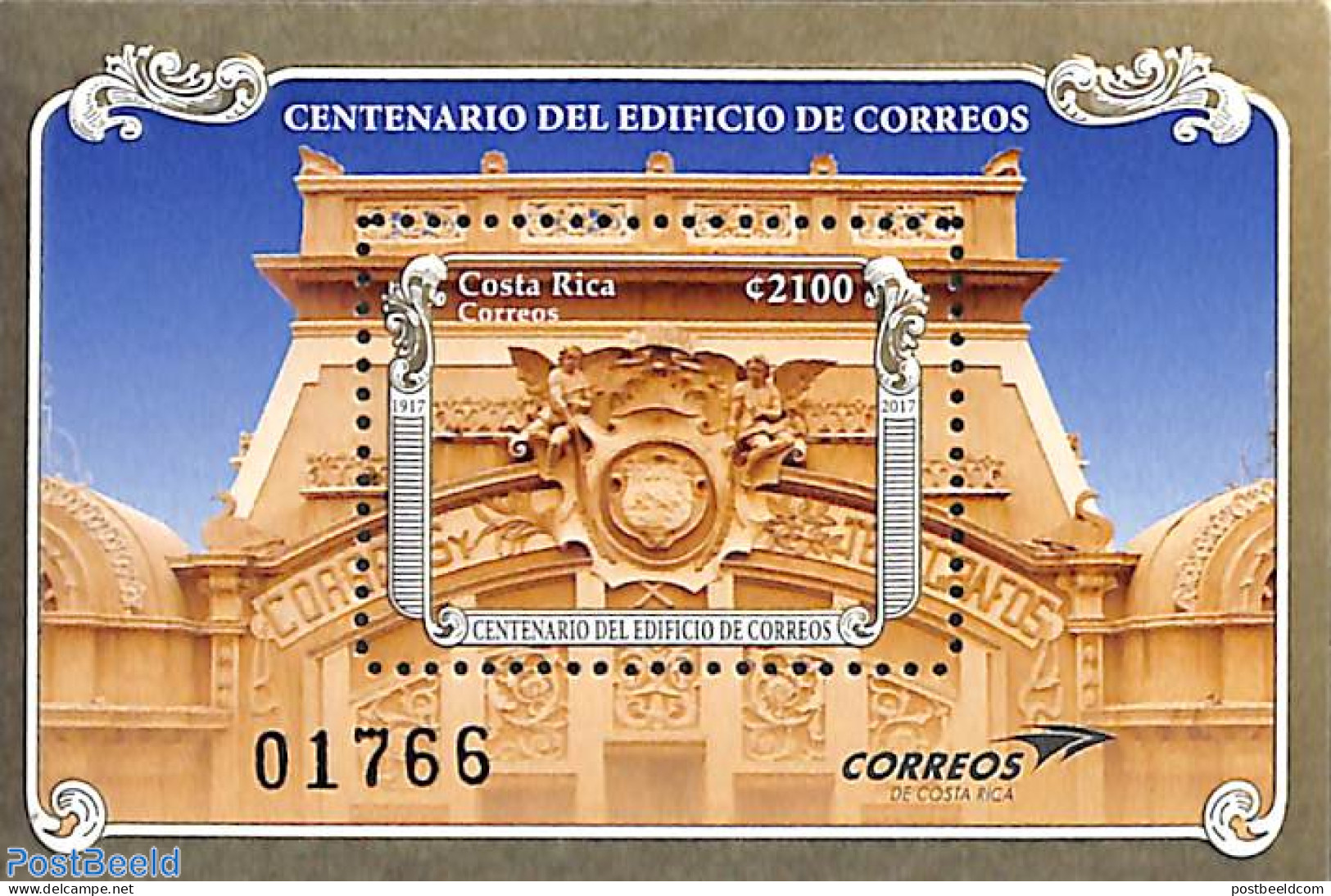 Costa Rica 2017 Post Office Centenary S/s, Mint NH, Post - Poste