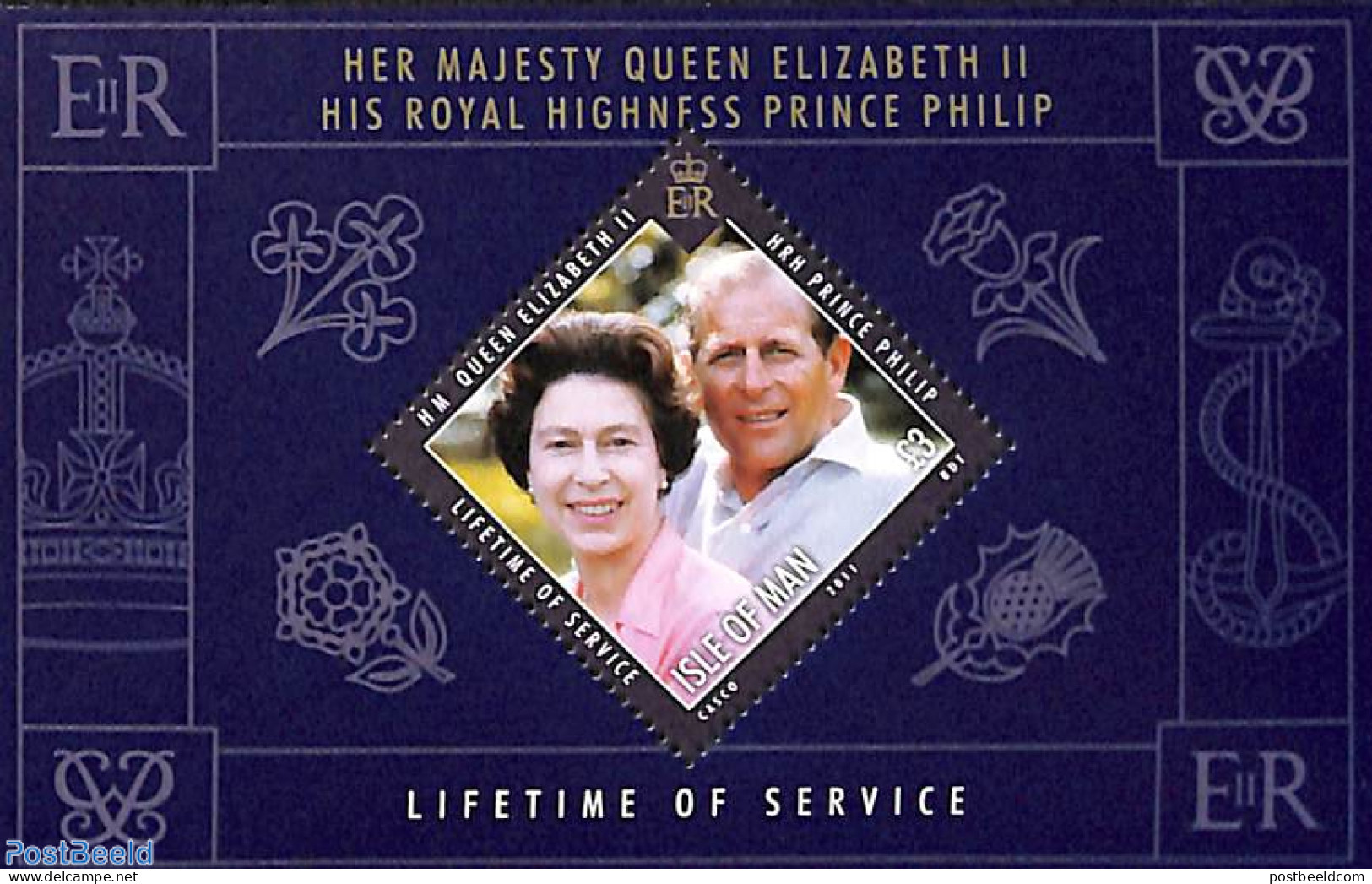 Isle Of Man 2011 Lifetime Of Service S/s, Mint NH, History - Kings & Queens (Royalty) - Koniklijke Families