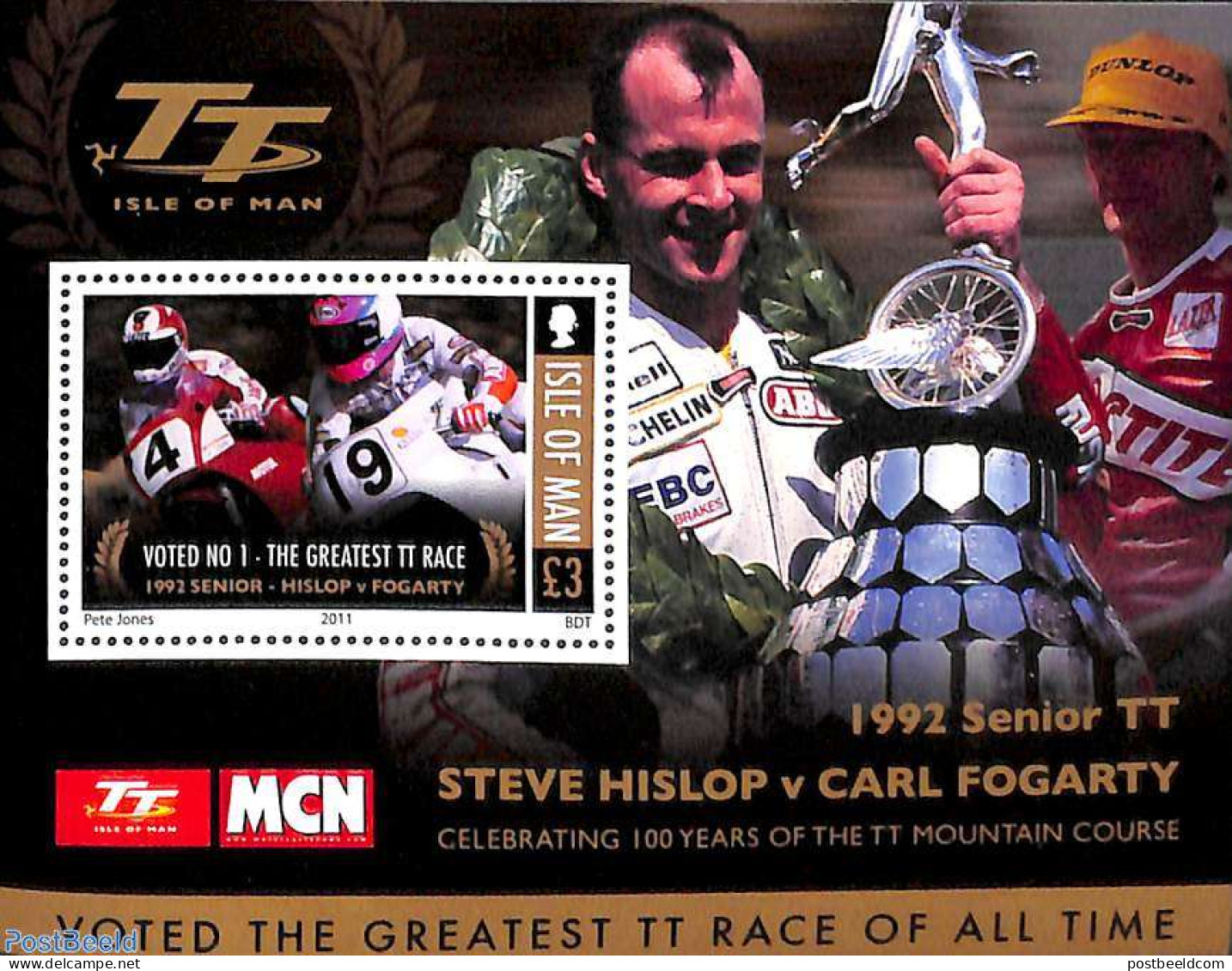 Isle Of Man 2011 Voted No 1, The Greatest TT Race S/s, Mint NH, Transport - Motorcycles - Motorbikes