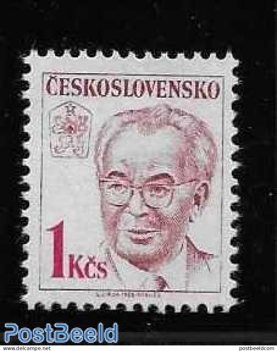 Czechoslovkia 1988 1 Kc. Husak, Mint NH, History - Politicians - Sonstige & Ohne Zuordnung