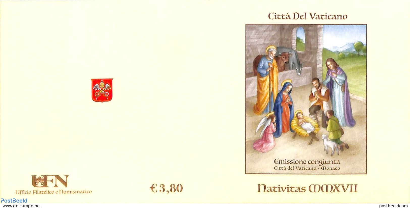 Vatican 2017 Christmas, Booklet, Mint NH, Religion - Christmas - Stamp Booklets - Neufs