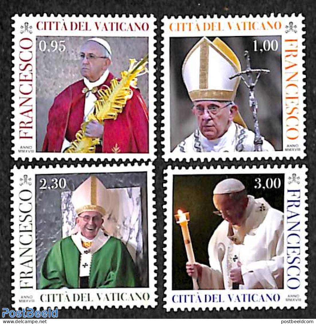 Vatican 2018 Pontification, Pope Francis 4v, Mint NH - Nuovi