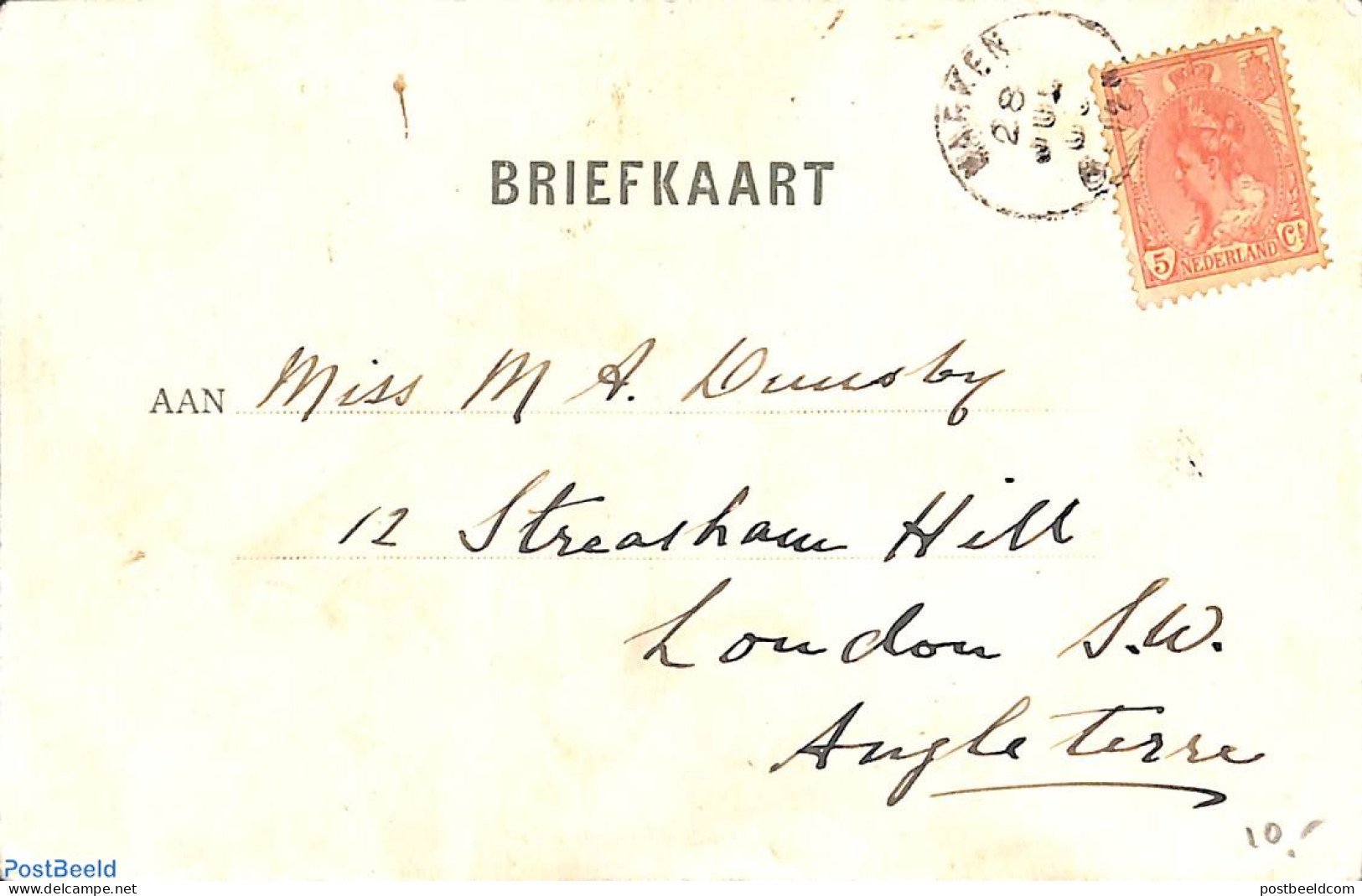 Netherlands 1900 Postcard From Marken To London, Postal History - Storia Postale