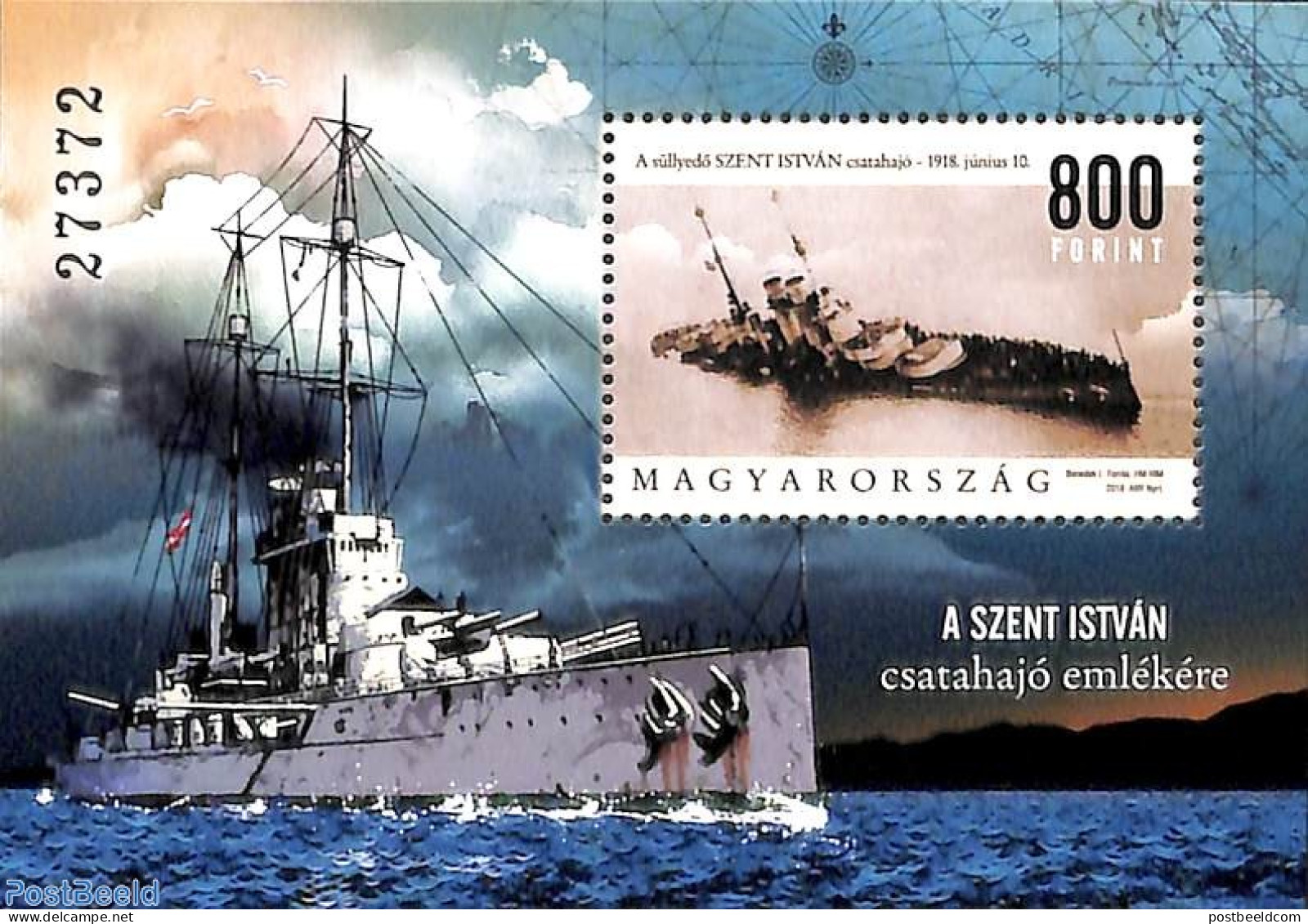 Hungary 2018 A Szent Istvan, Ship S/s, Mint NH, Transport - Ships And Boats - Nuovi