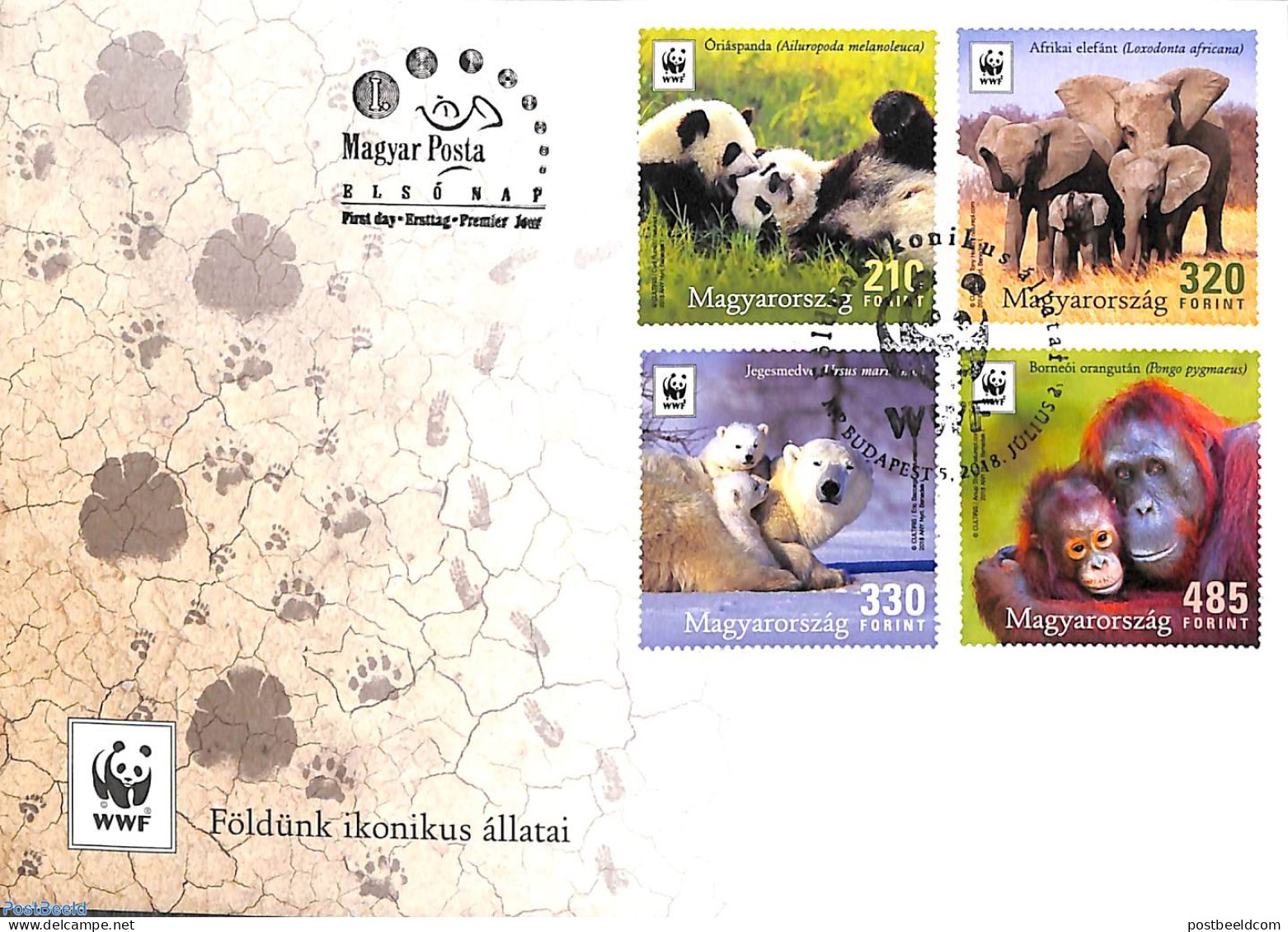 Hungary 2018 Endangered Animals 4v, Mint NH, Nature - Animals (others & Mixed) - Bears - Elephants - Monkeys - World W.. - Unused Stamps