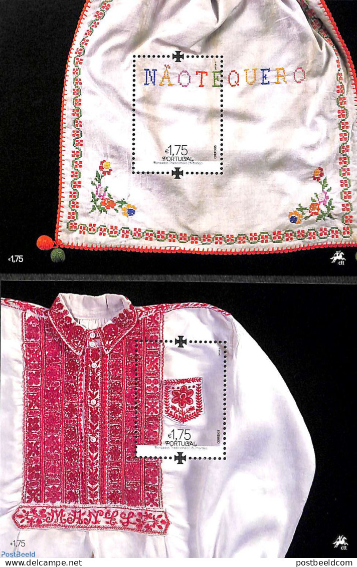 Portugal 2011 Embroidery 2 S/s, Mint NH, Various - Textiles - Ungebraucht