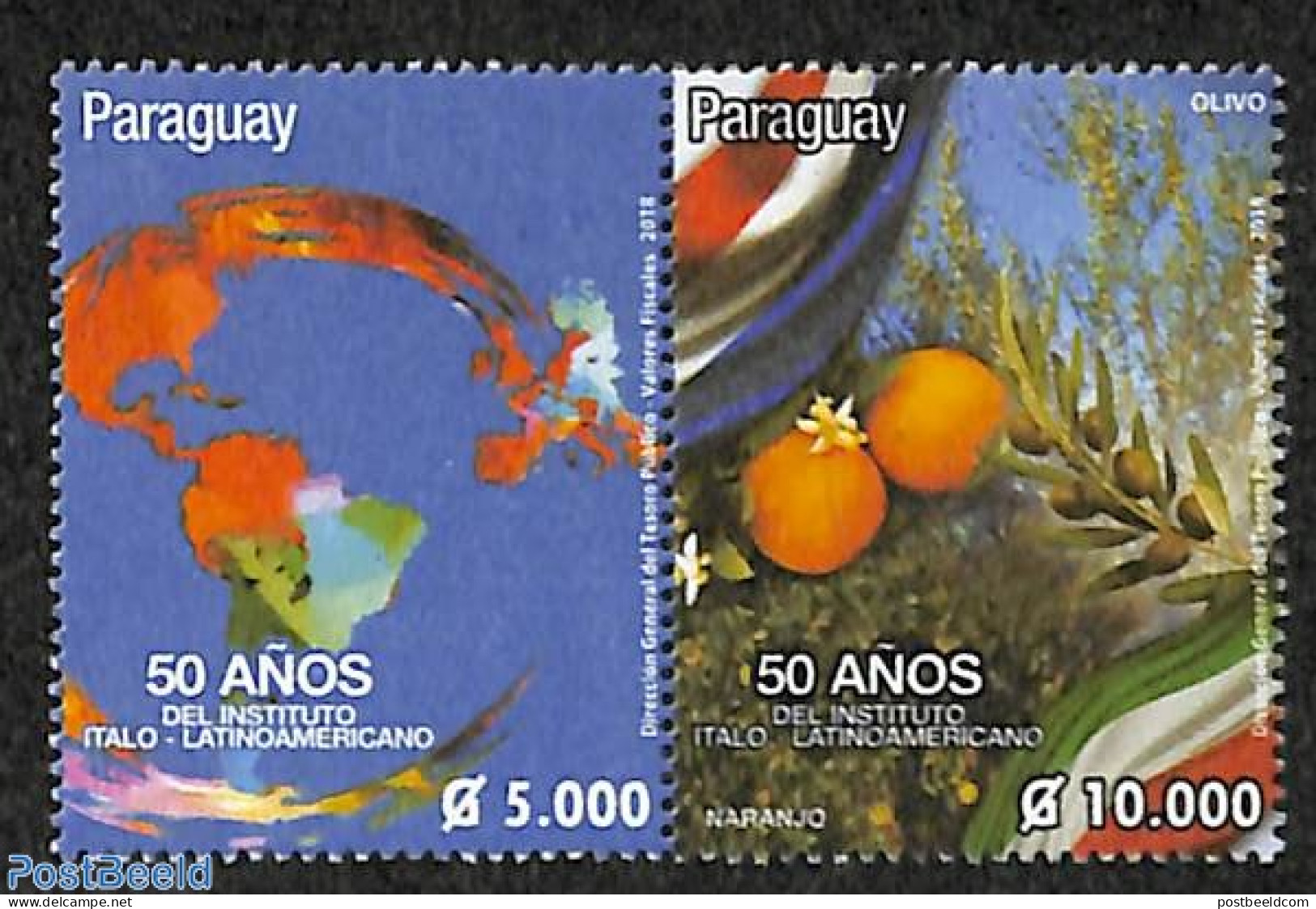 Paraguay 2018 Latin American Institute 2v [:], Mint NH, Nature - Various - Fruit - Maps - Fruits