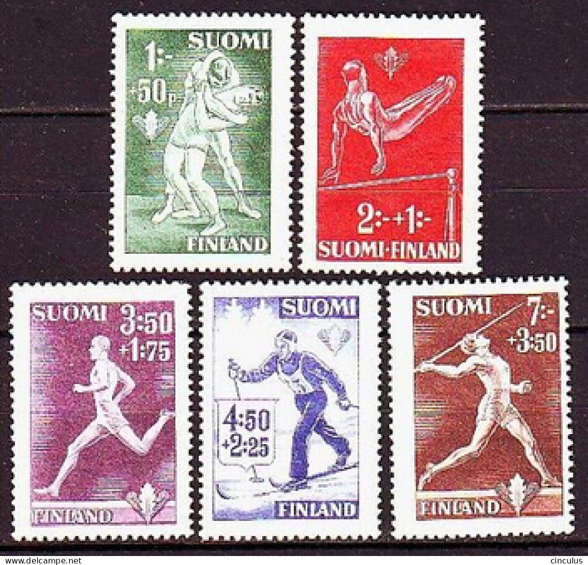 1945. Finland. Sports. MNH. Mi. Nr. 286-90 - Unused Stamps