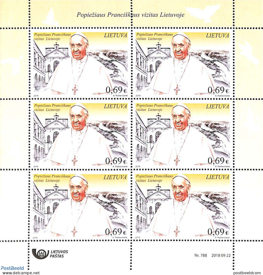 Lithuania 2018 Pope's Visit M/s, Mint NH, Religion - Pope - Religion - Popes