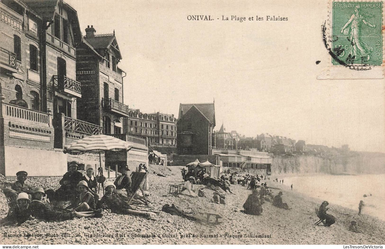 FRANCE - Onival - La Plage Et Les Falaises - Carte Postale Ancienne - Onival