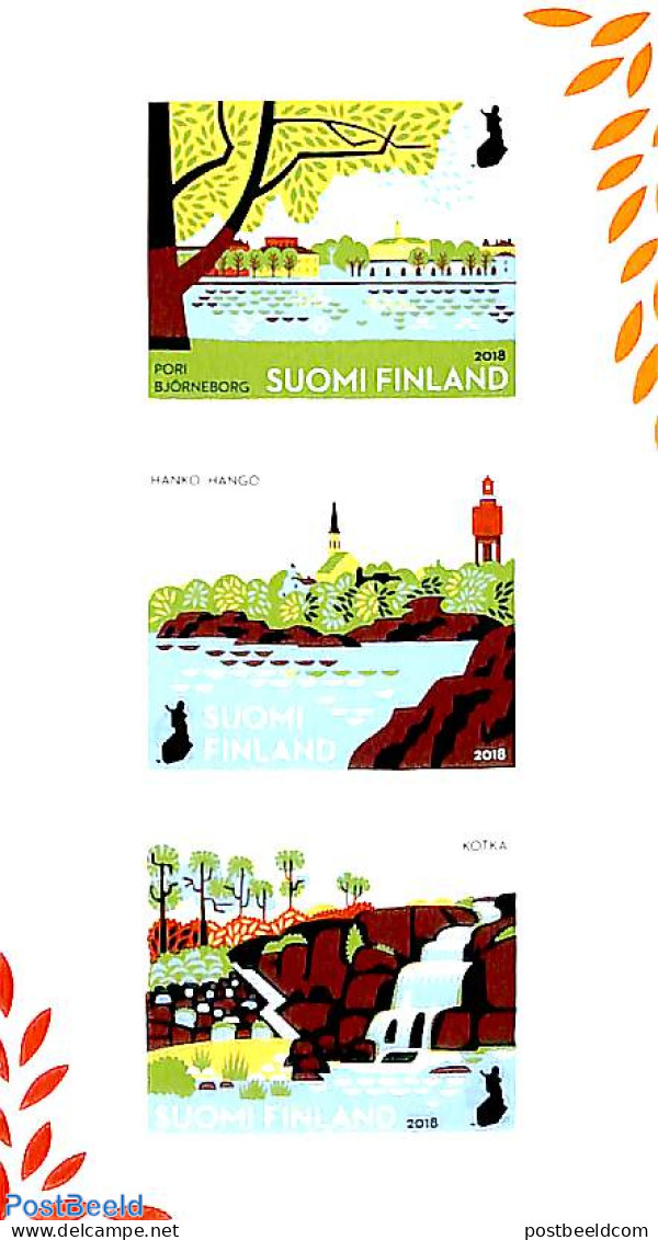 Finland 2018 City Parks 3v S-a, Mint NH, Nature - National Parks - Water, Dams & Falls - Ungebraucht