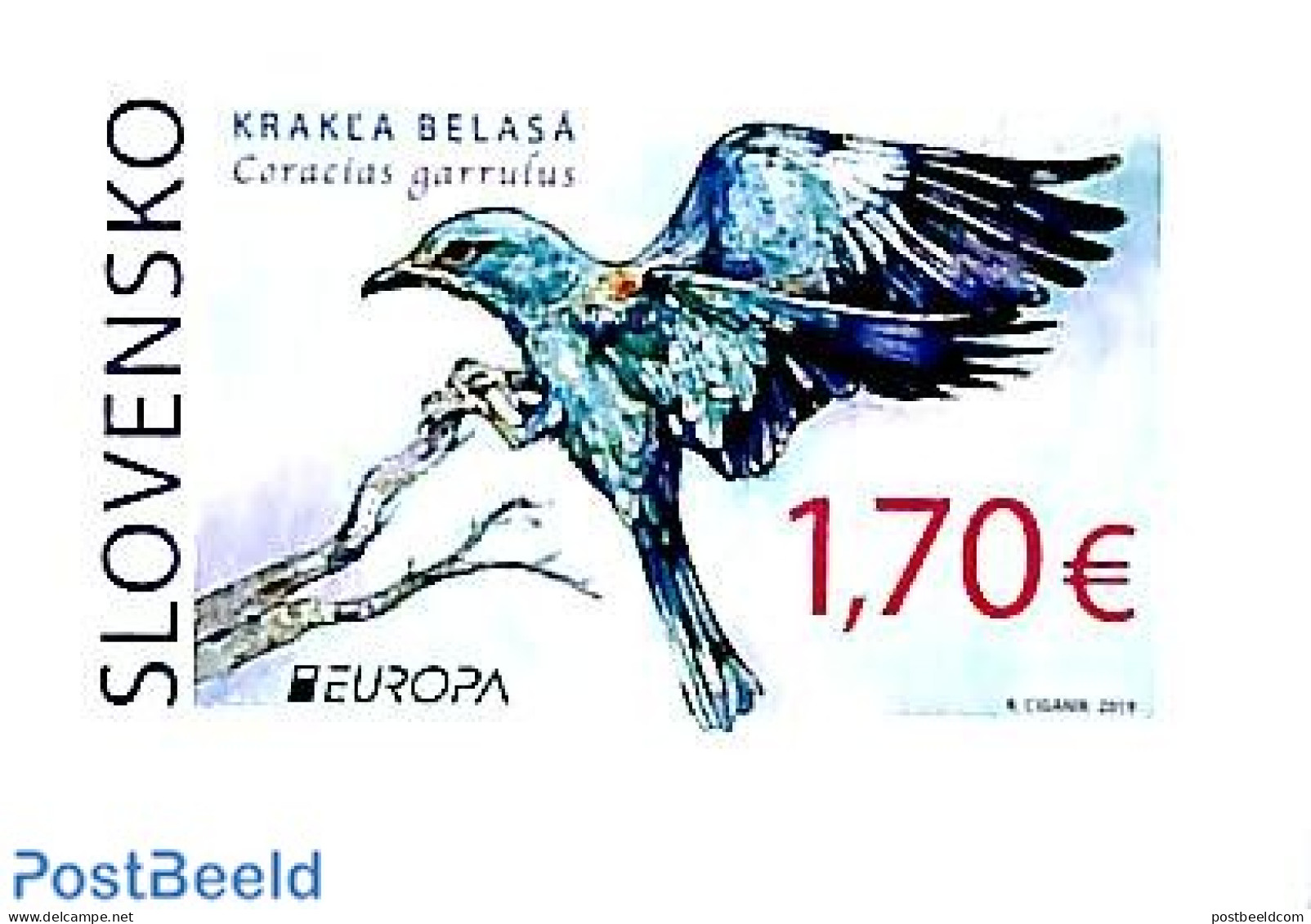 Slovakia 2019 Europa, Bird 1v S-a, Mint NH, History - Nature - Europa (cept) - Birds - Ungebraucht