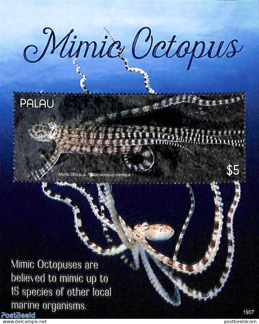Palau 2019 Mimic Octopus S/s, Mint NH, Nature - Fish - Poissons