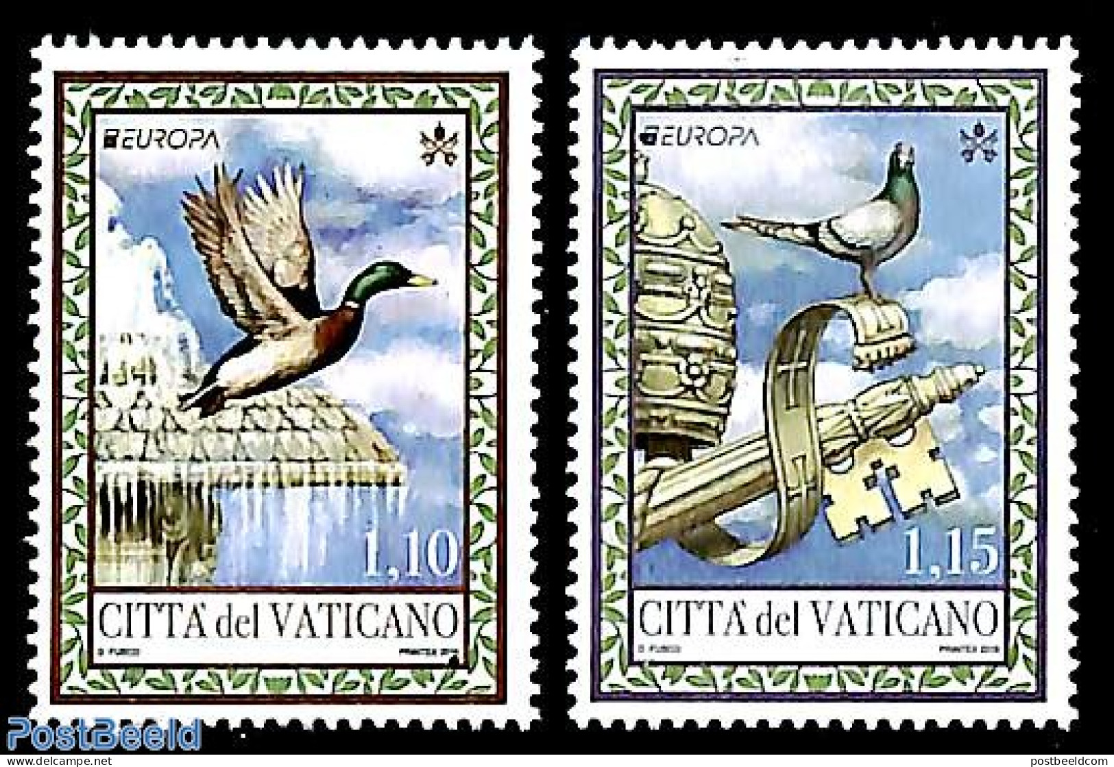 Vatican 2019 Europa, Birds 2v, Mint NH, History - Nature - Europa (cept) - Birds - Ducks - Neufs