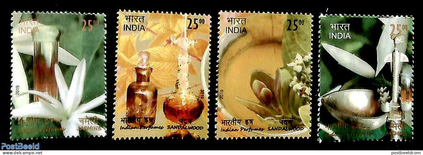 India 2019 Perfumes, Scentic Stamps 4v, Mint NH, Various - Scented Stamps - Neufs