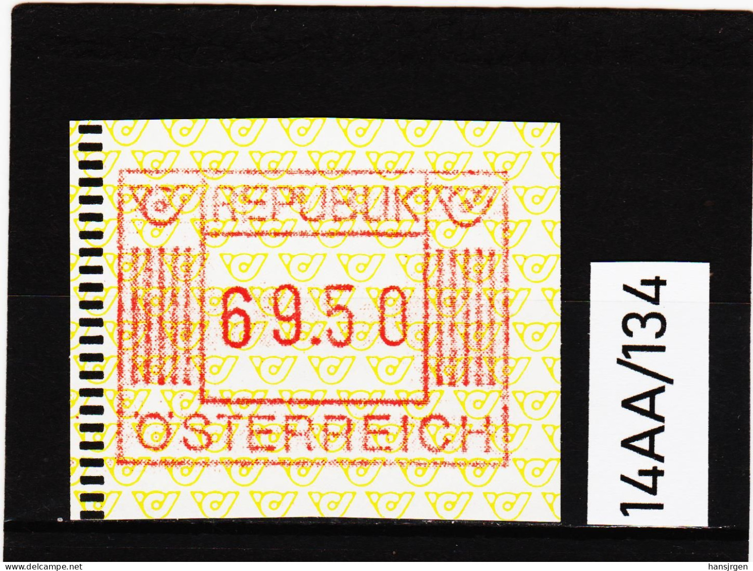 14AA/134  ÖSTERREICH 1983 AUTOMATENMARKEN  A N K  1. AUSGABE  69,50 SCHILLING   ** Postfrisch - Automatenmarken [ATM]
