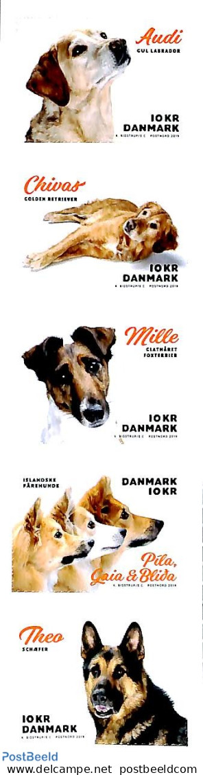 Denmark 2019 Dogs 5v M/s, Mint NH, Nature - Dogs - Unused Stamps