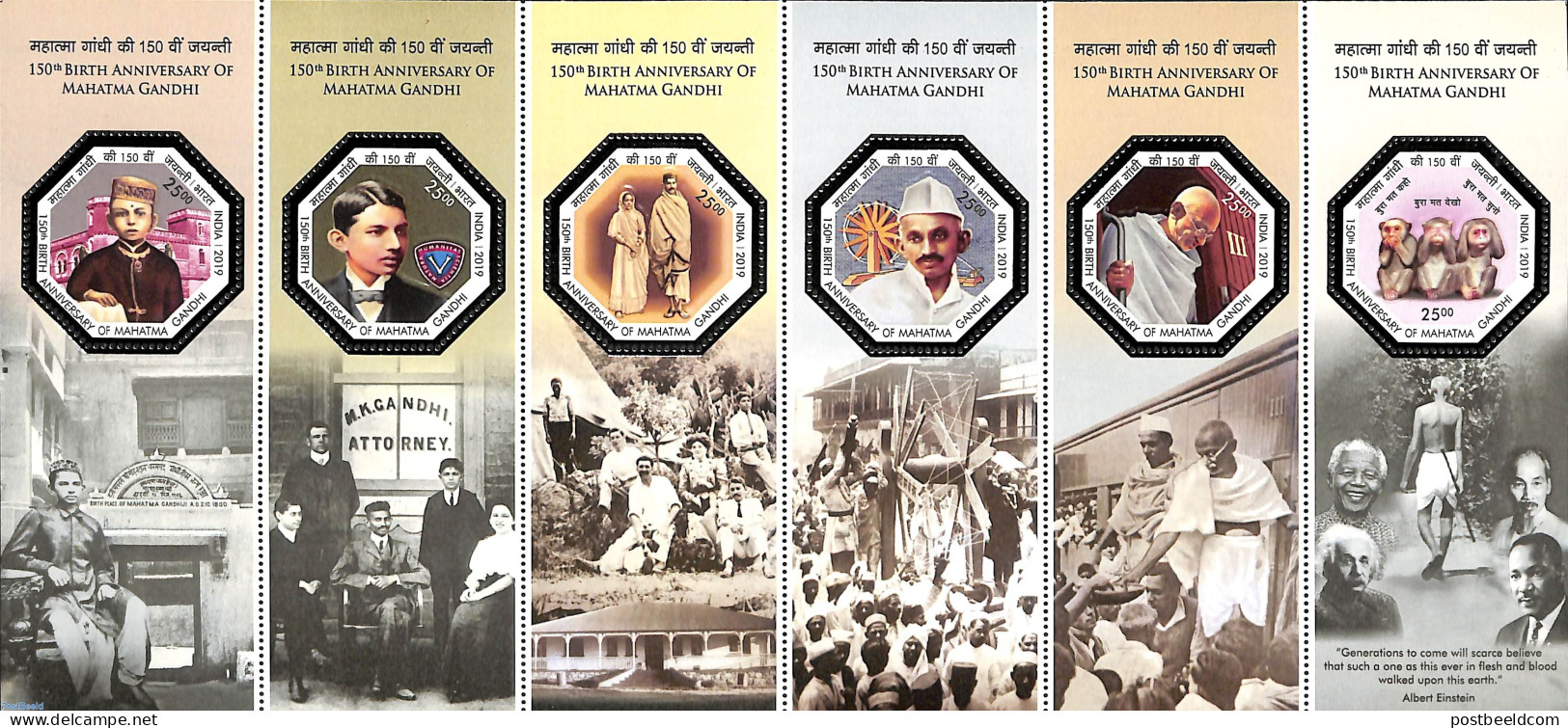 India 2019 M. Gandhi S/s, Mint NH, History - Gandhi - Unused Stamps