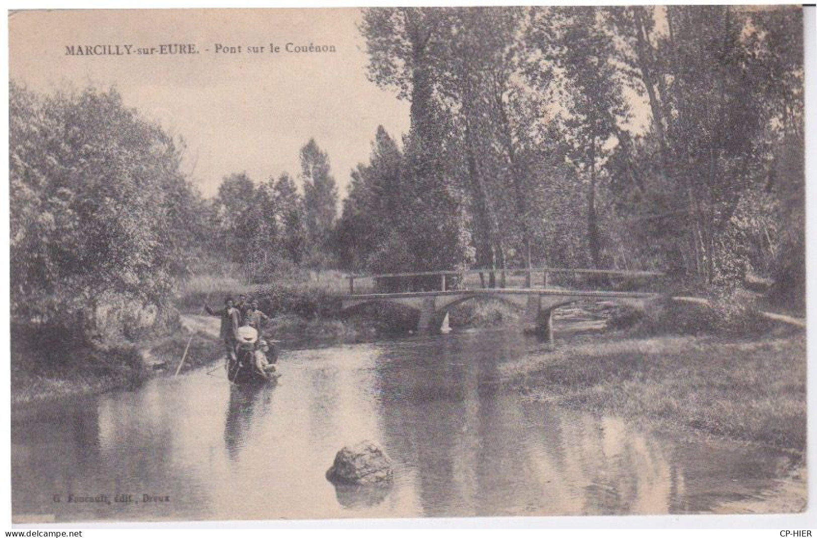 27 - EURE - MARCILLY SUR EURE - PONT SUR LE COUENON - BARQUE POUR LA PROMENADE - Marcilly-sur-Eure