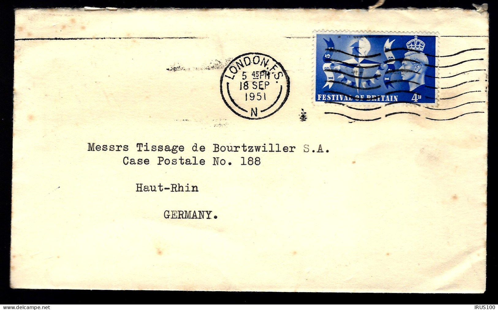 EN PROVENANCE DE LONDRE - 1951 - POUR BOURTZWILLER - Lettres & Documents