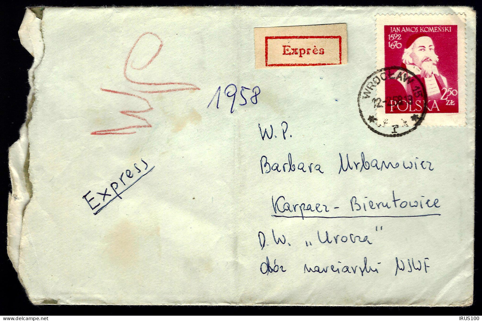 PAR EXPRESS - EN PROVENANCE DE POLOGNE - 1957 - - Lettres & Documents