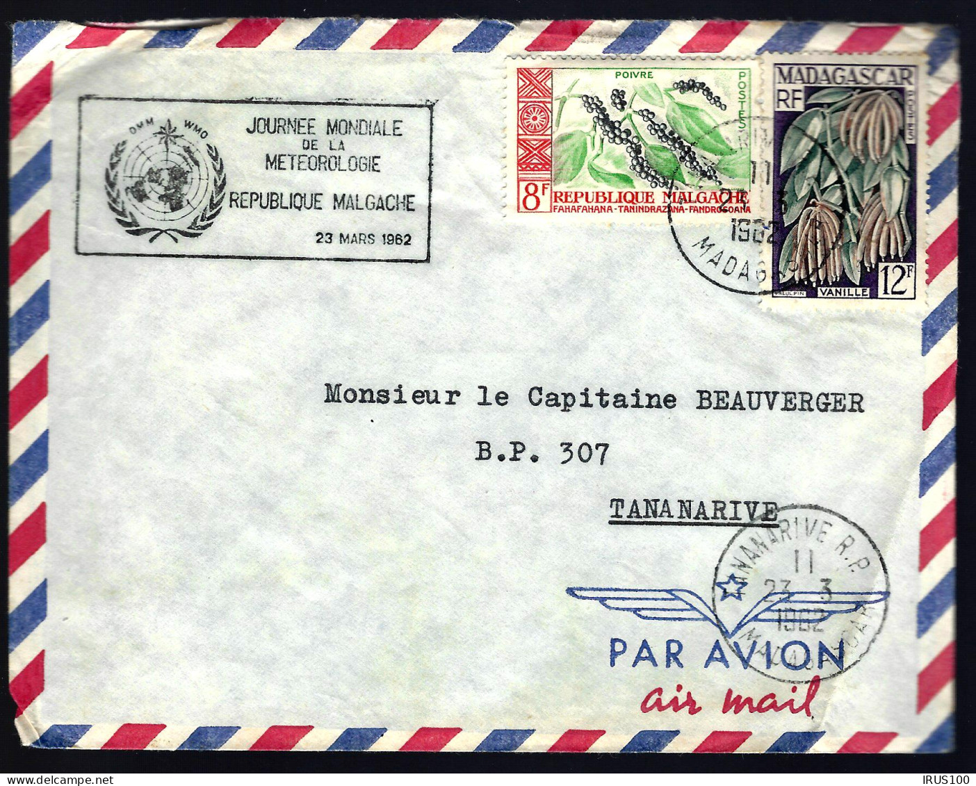 JOURNÉE MONDIALE DE LA MÉTÉOROLOGIE - 1962 - MADAGASCAR - Clima & Meteorologia