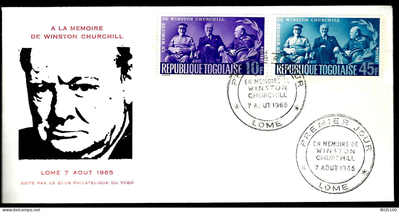 WINSTON CHURCHILL - 1965 - LOME / RÉPUBLIQUE TOGOLAISE ( 2 ENVELOPPES ) - Sir Winston Churchill