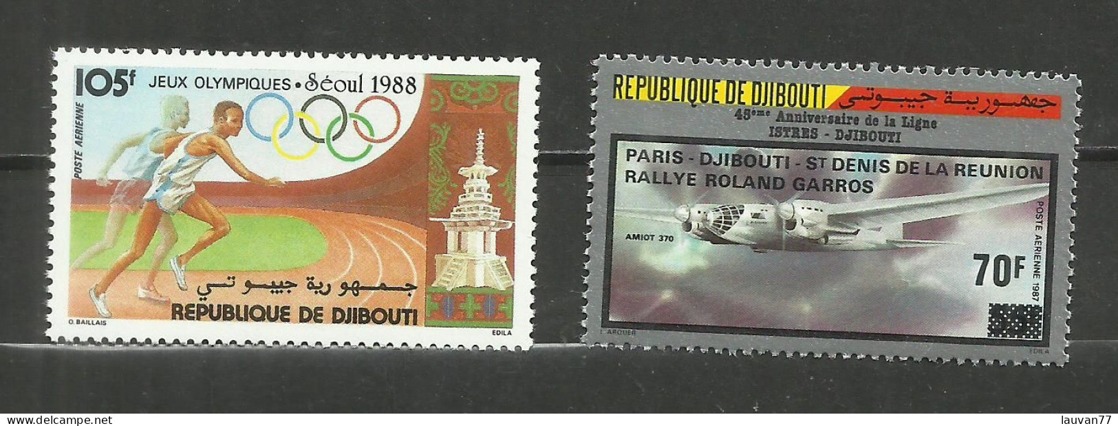 Djibouti POSTE AERIENNE N°242, 243 Neufs** Cote 5.20€ - Djibouti (1977-...)