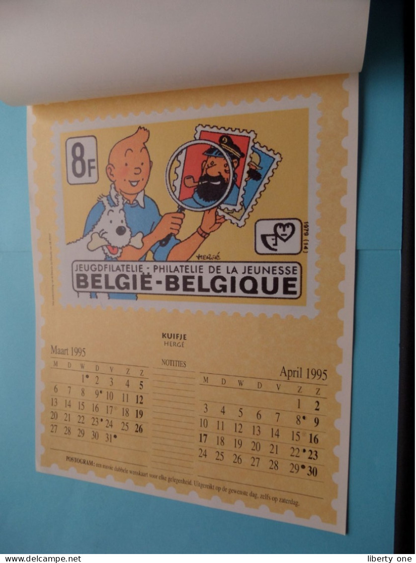 Kalender 1995 Jeugdfilatelie ( STRIP ) Zie Voir / Scans ( De Post ) NEDERLANDSTALIG ! - Tamaño Grande : 1981-90