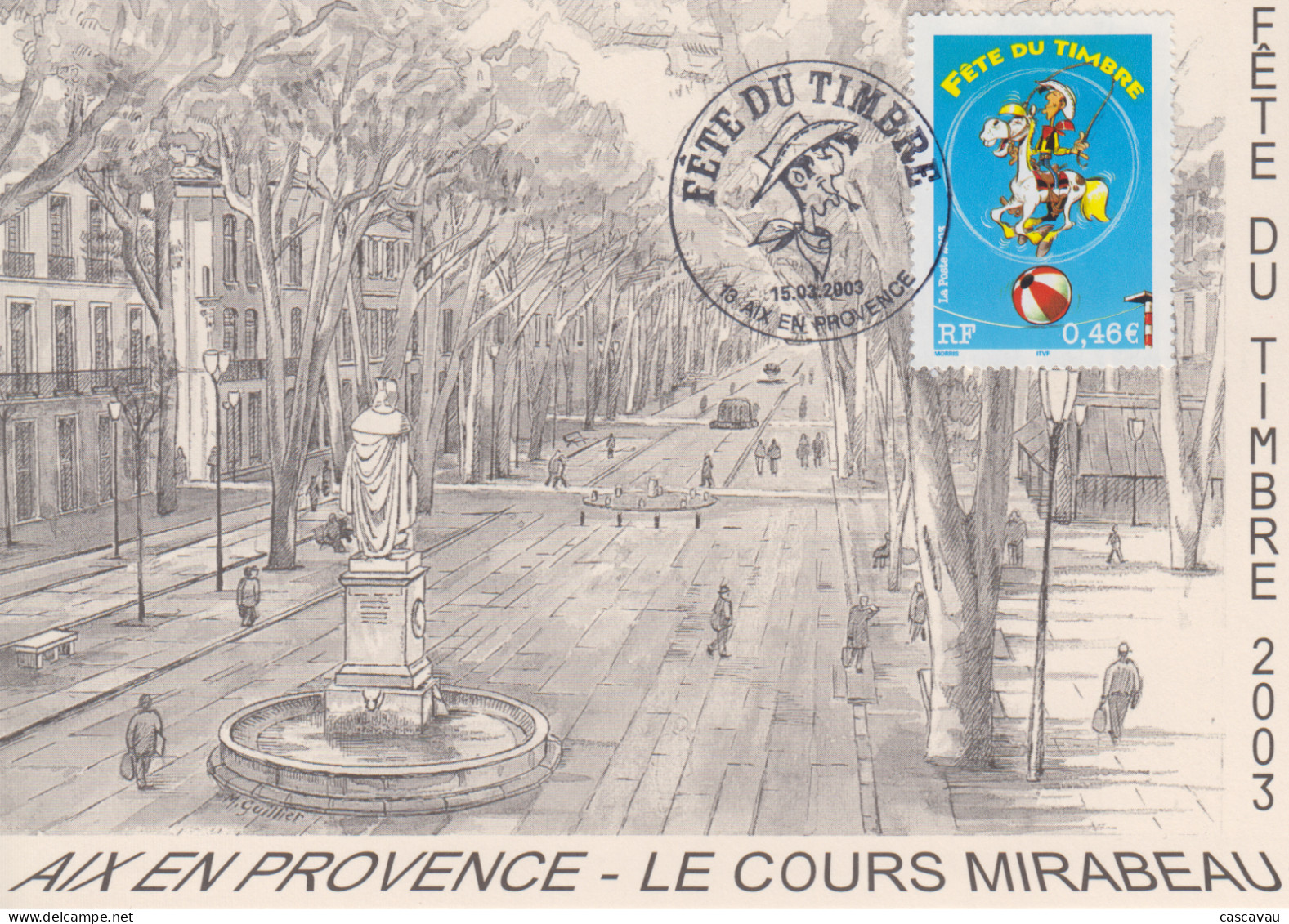 Carte    Locale   1er   Jour    FRANCE    Fête  Du  Timbre    AIX  EN  PROVENCE    2003 - Día Del Sello