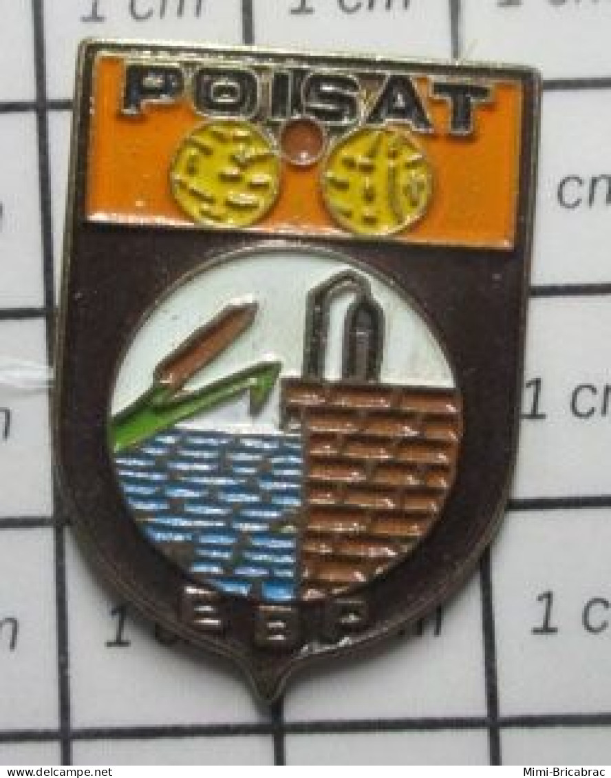 1920 Pin's Pins / Beau Et Rare / SPORTS / CLUB PETANQUE POISAT BLASON ECUSSON ARMOIRIES ROSEAU - Bowls - Pétanque