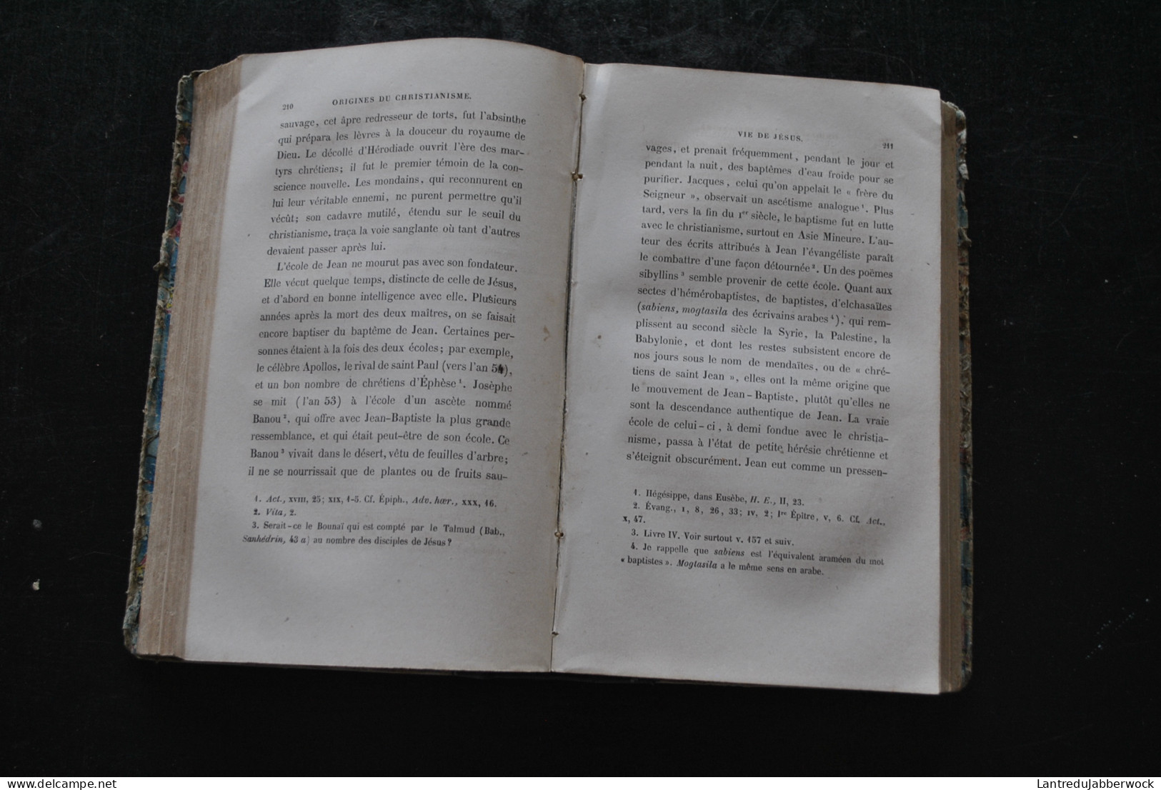 Ernest RENAN Vie de Jésus Michel Lévy Frères 1867 13è édition Histoire des origines du Christianisme Tome premier