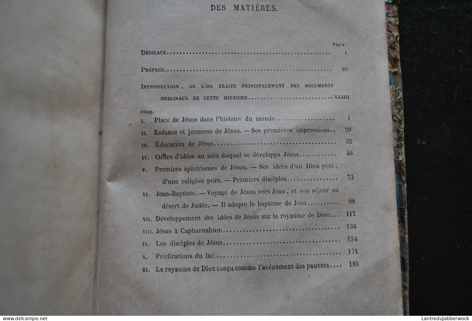 Ernest RENAN Vie de Jésus Michel Lévy Frères 1867 13è édition Histoire des origines du Christianisme Tome premier