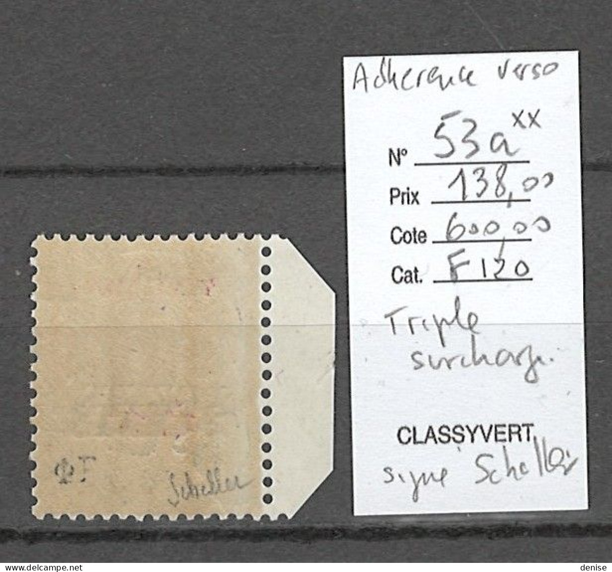 Yunnanfou - Yvert 53a** - SIGNE SCHELLER - TRIPLE SURCHARGE- Type Annamite - - Unused Stamps