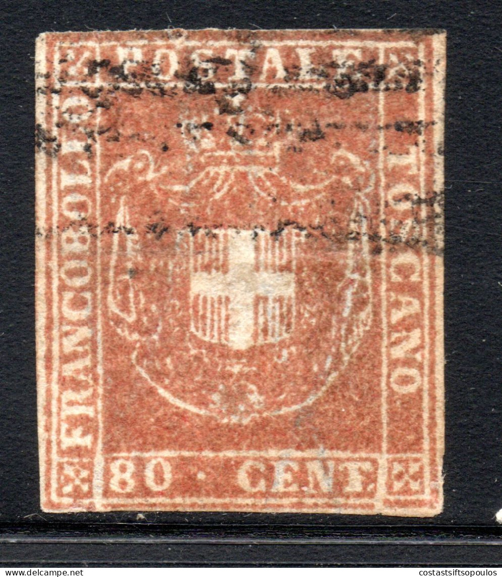 2764. .ITALY.TUSCANY,1860 # 22 80 CENTECIMI,RARE,ARMS - Toscana