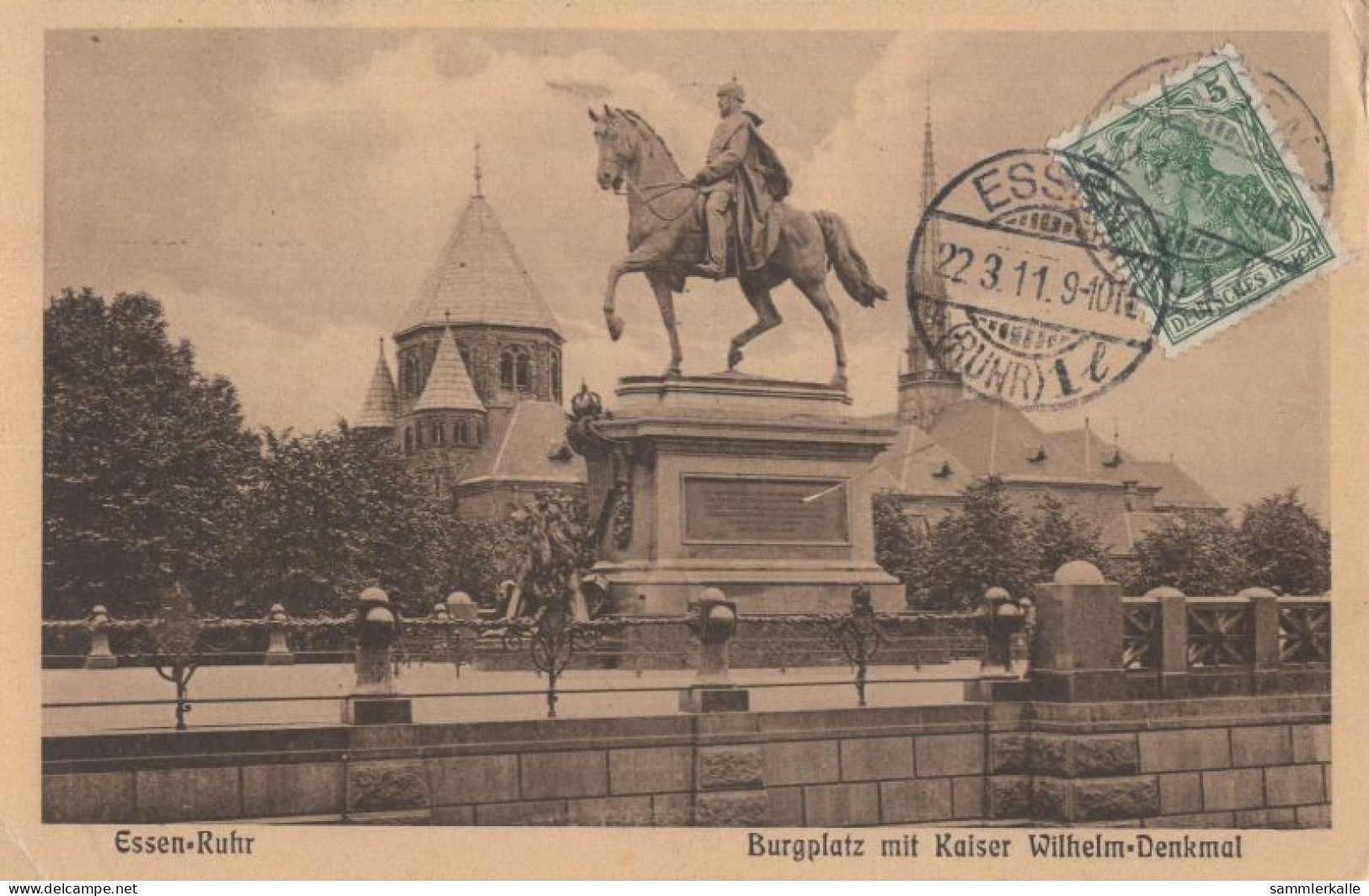 128437 - Essen - Burgplatz Mit Kaiser Wilhelm-Denkmal - Essen