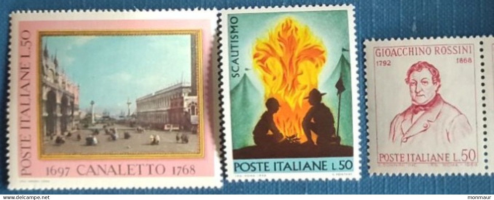 ITALIA 1968 CANALETTO-SCAUTISMO-ROSSINI - 1961-70: Mint/hinged