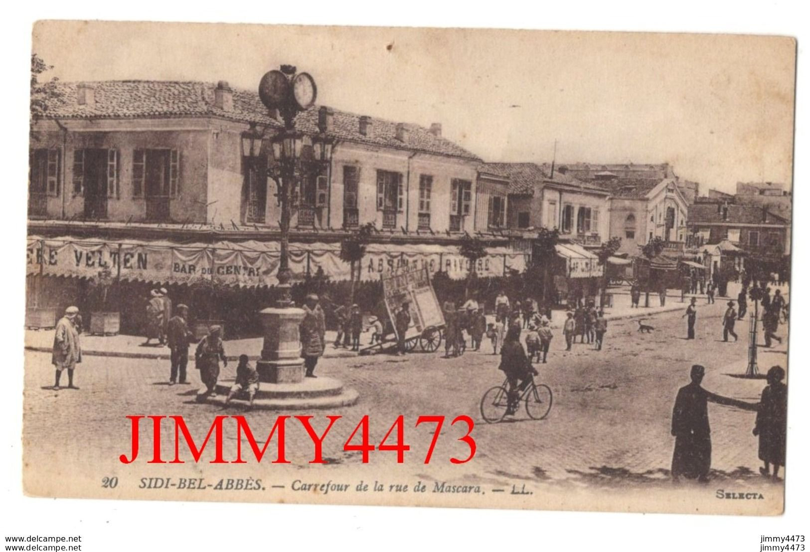 CPA - SIDI-BEL-ABBES En 1922 - Carrefour De La Rue De Mascara ( Place Bien Animée ) N° 20 - L L - Selecta - Sidi-bel-Abbès