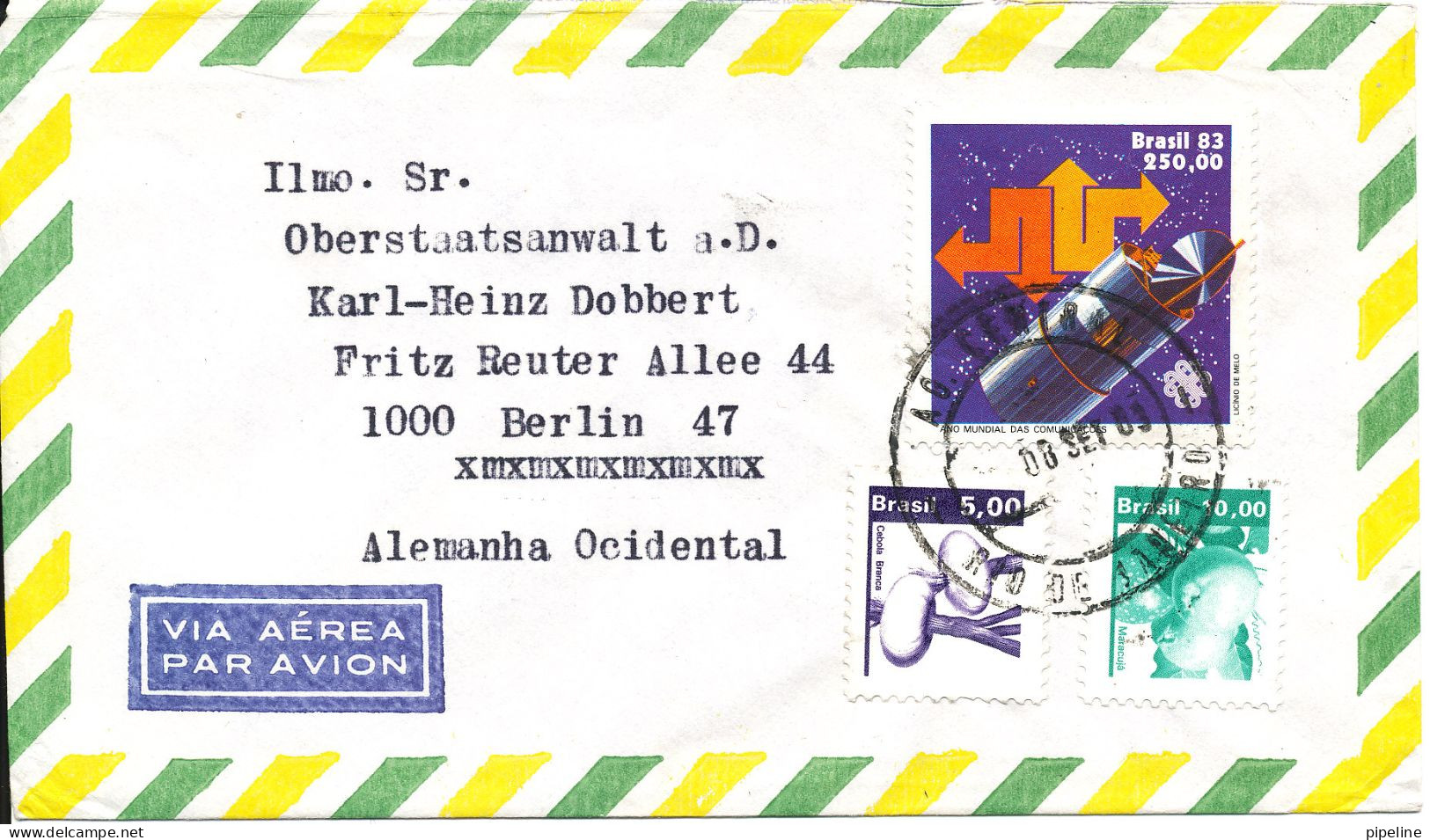 Brazil Air Mail Cover Sent To Germany Rio De Janeiro 8-9-1983 - Airmail