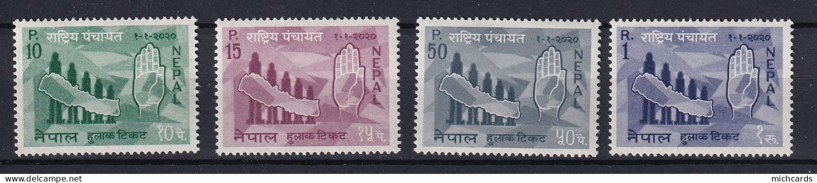 274 NEPAL 1963 - Y&T 140/43 - Rastrujat Panchajat Main - Neuf **(MNH) Sans Charniere - Nepal