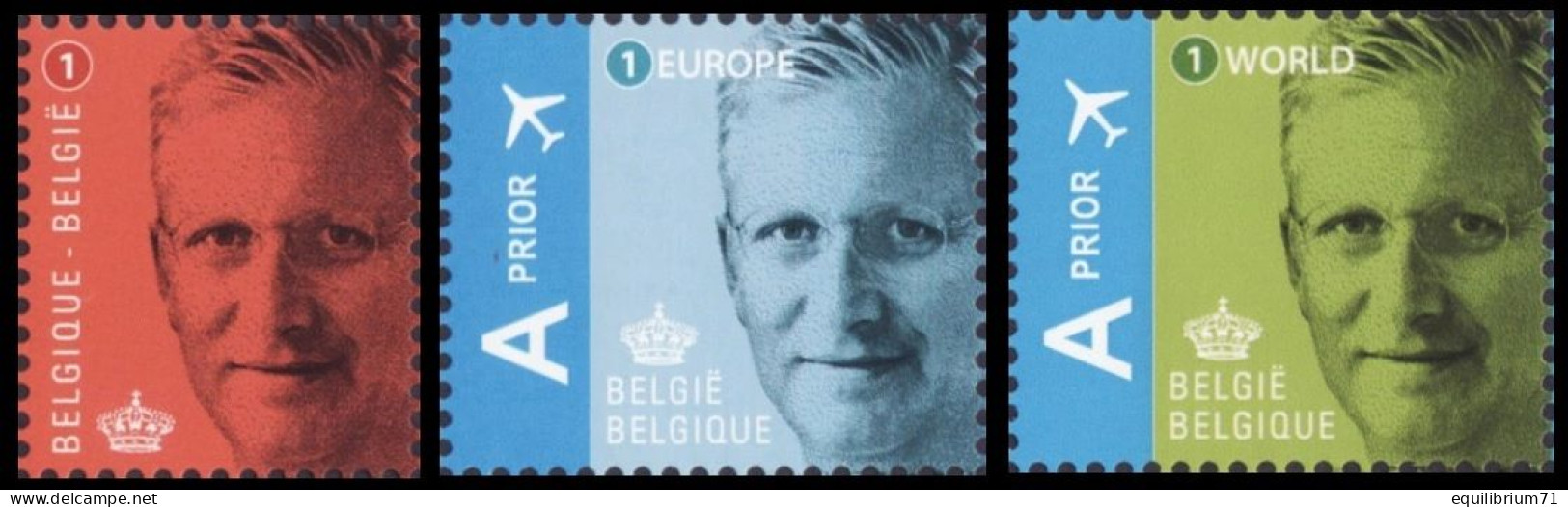 Bloc 210**+4369/4371** - SM Roi Philippe I/ZM Koning Filip I - Abdication & Prestation De Serment - BELG+EUROPE+MONDE - Unused Stamps