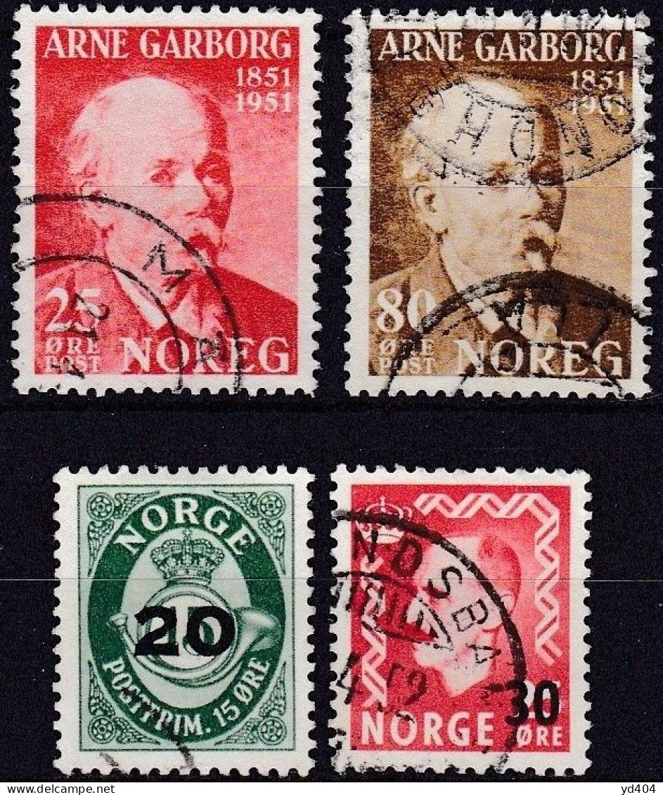 NO064B – NORVEGE - NORWAY – 1951 – VARIOUS ISSUES – SG # 433-440 USED 4 € - Gebruikt