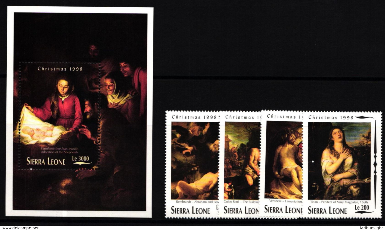 Sierra Leone 3059-3062 Und Block 395 Postfrisch Weihnachten #II187 - Sierra Leone (1961-...)