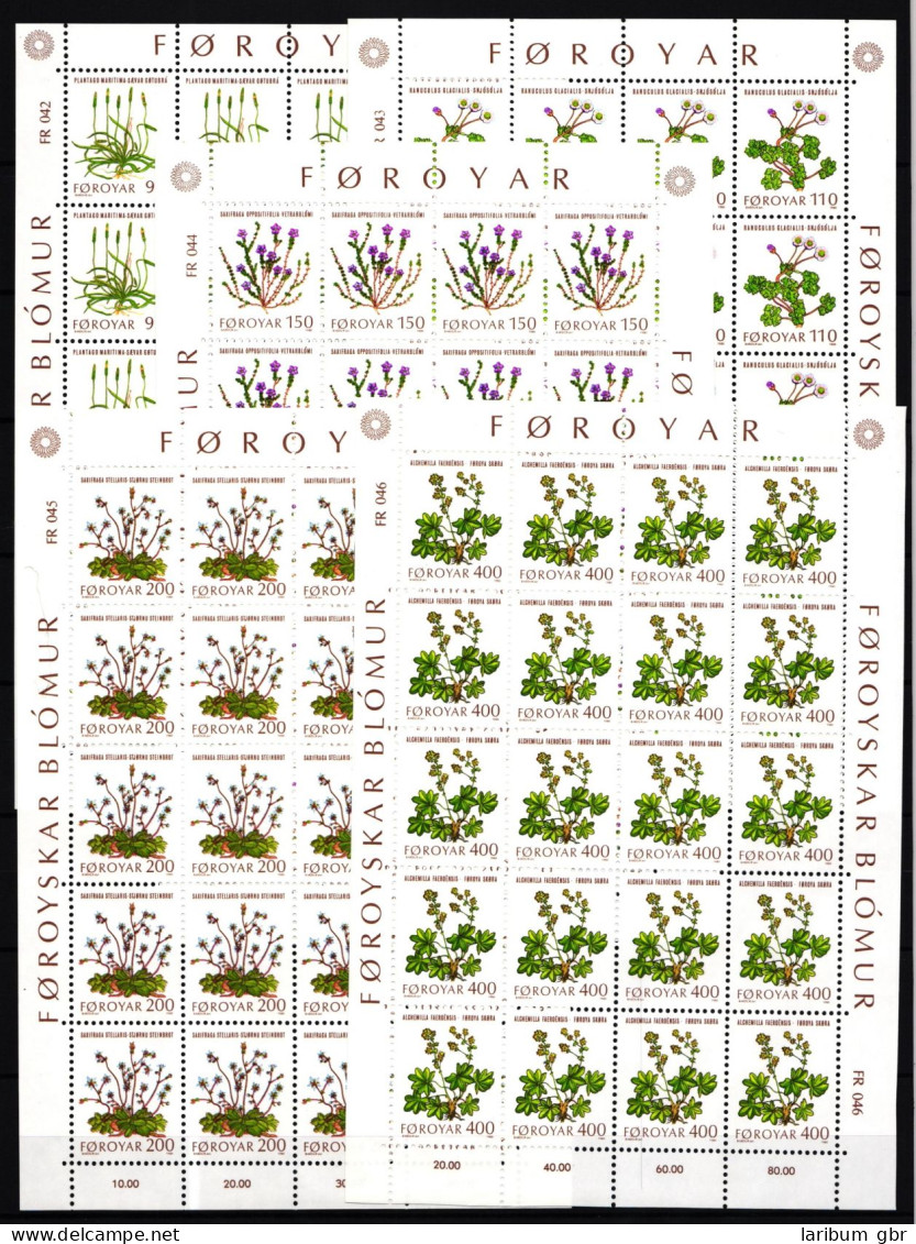 Färöer 48-52 Postfrisch Zusammendruckbögen / Blumen #II315 - Färöer Inseln