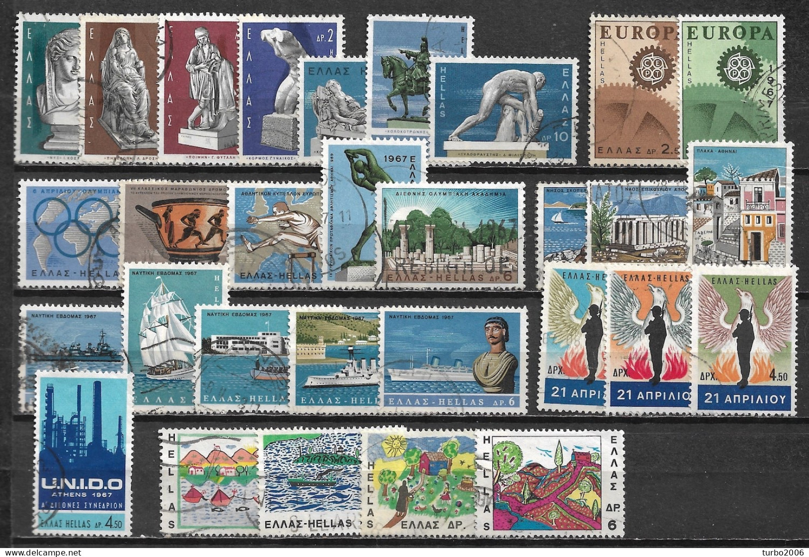 GREECE 1967 Complete All Sets Used Vl. 1001 / 1030 - Ganze Jahrgänge