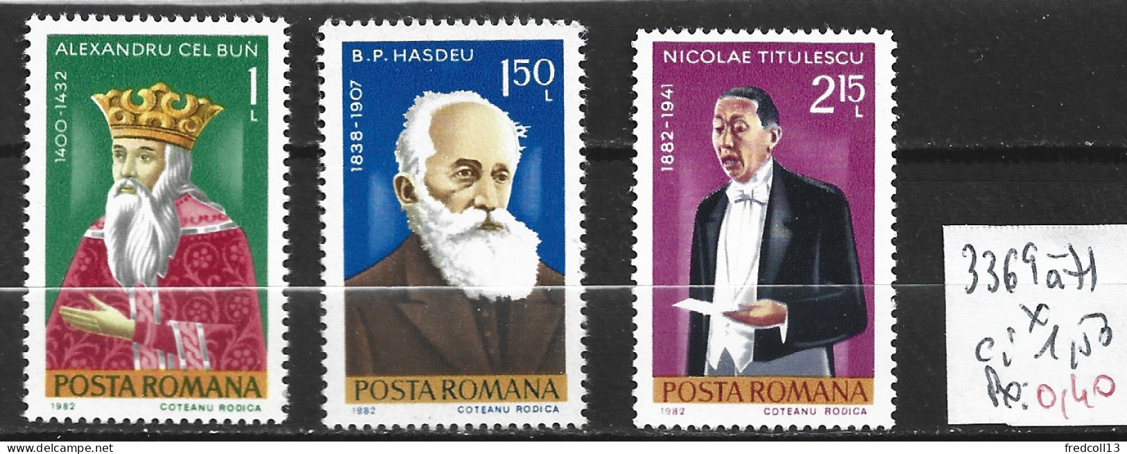 ROUMANIE 3369 à 71 * Côte 1.50 € - Unused Stamps