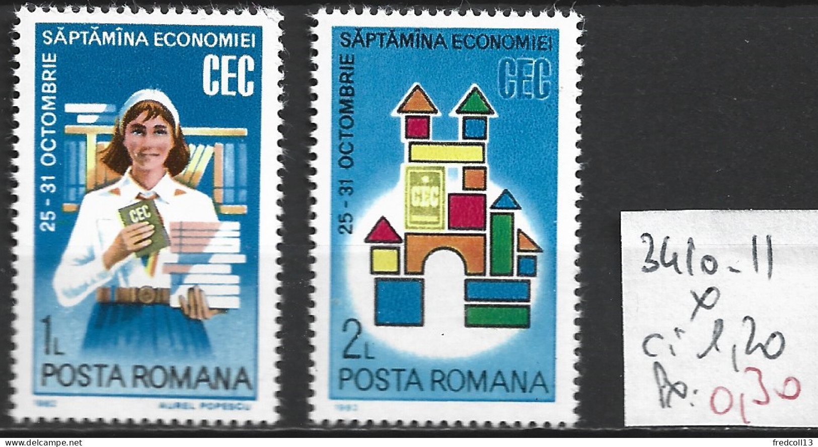 ROUMANIE 3410-11 * Côte 1.20 € - Unused Stamps