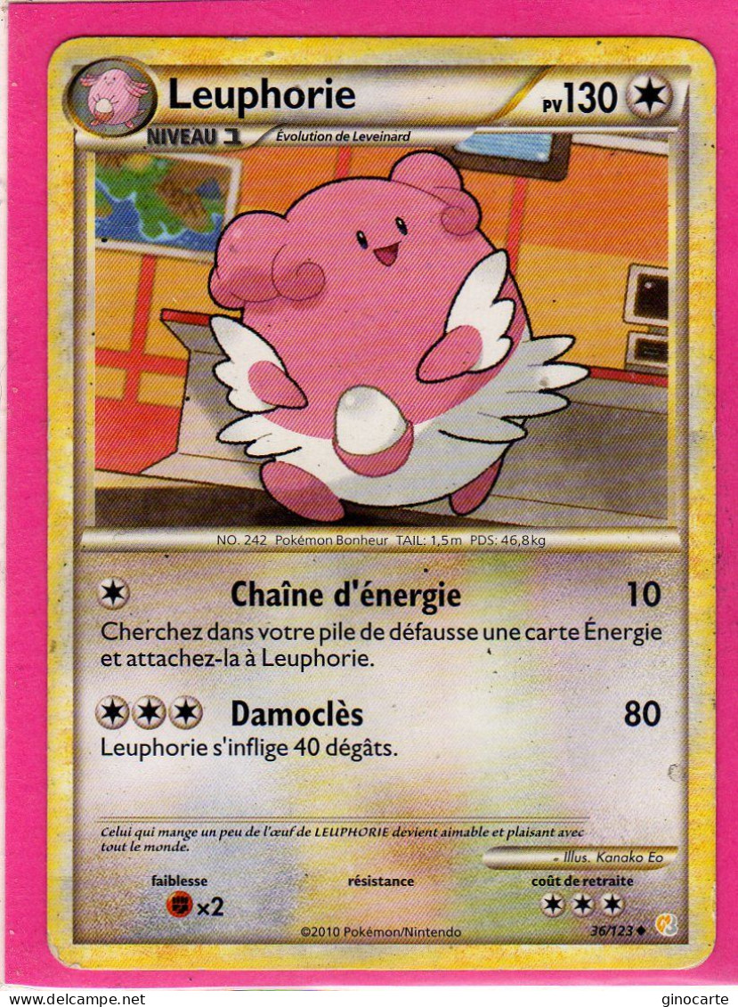 Carte Pokemon Francaise 2010 Heart Gold Soulsilver 36/123 Leuphorie 130pv Occasion - HeartGold SoulSilver