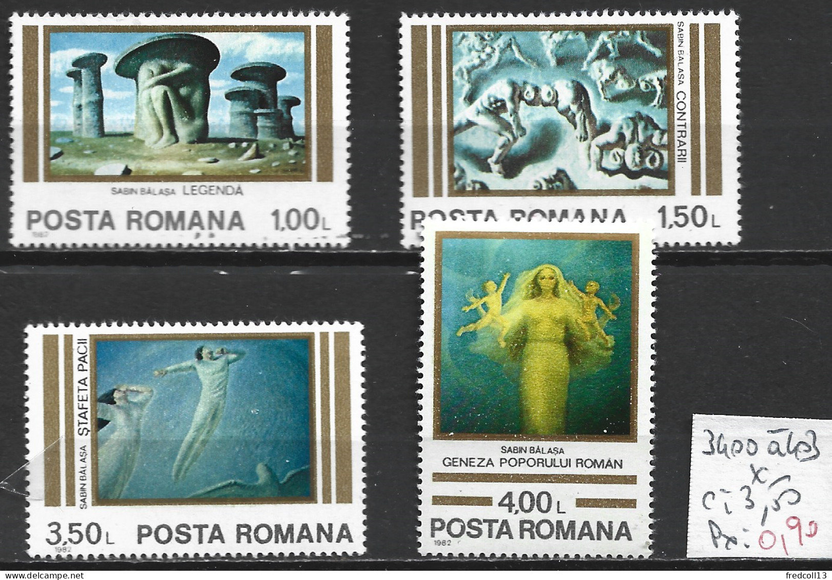 ROUMANIE 3400 à 403 * Côte 3.50 € - Unused Stamps