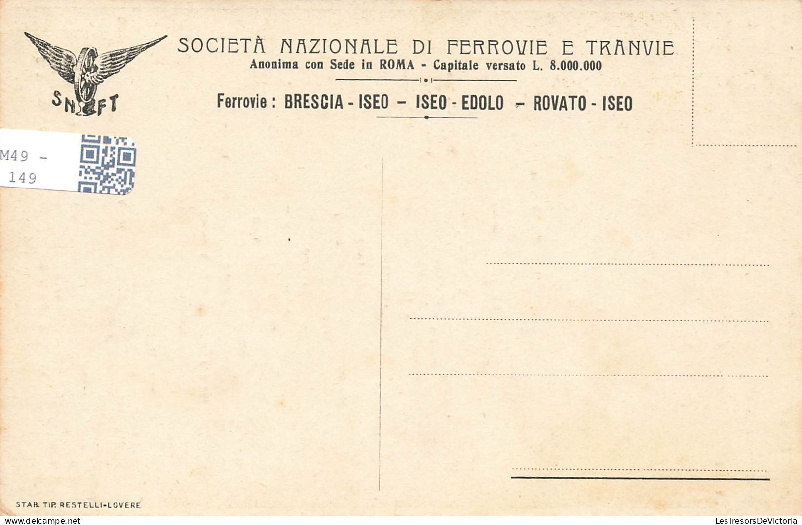CARTES GEOGRAPHIQUES - Ferrovie - Brescia Iseo - Colorisé - Carte Postale Ancienne - Cartes Géographiques